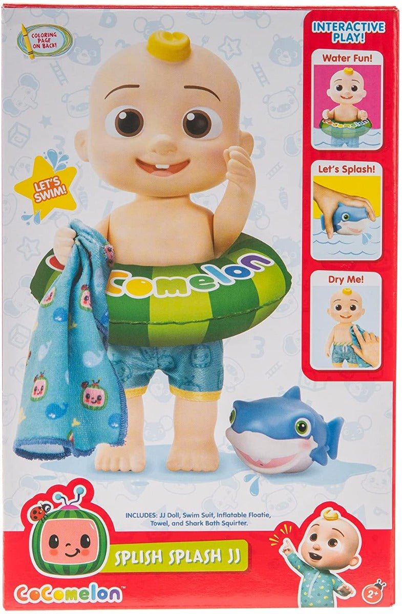 Cocomelon Splish Splash JJ Doll with Shark Bath Squirter CMW0306 - Colorland Toys