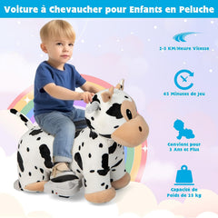 COSTWAY Cow Plush Ride-On Car for Children 3+ with Music - Colorland Toys