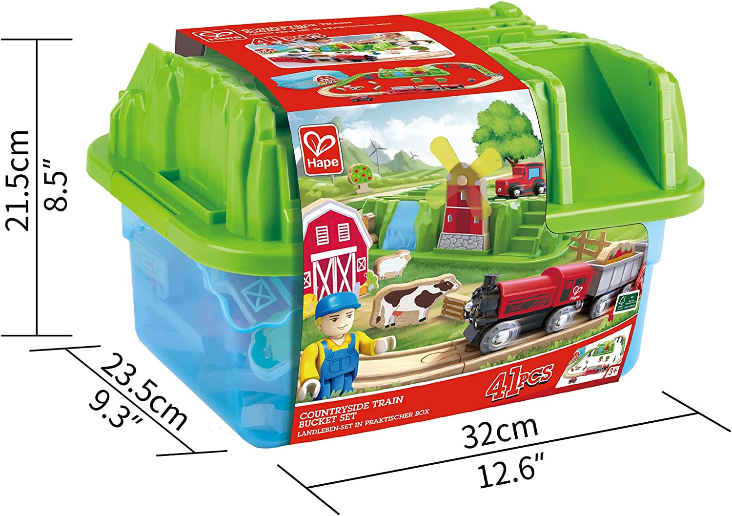 Countryside Train Bucket Railway Set - 41 Pieces - Colorland Toys