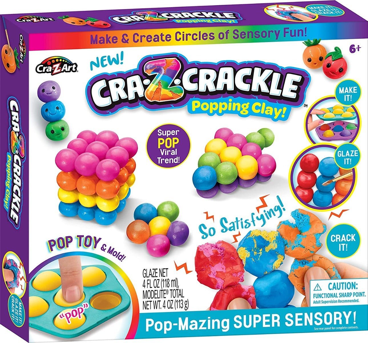 Cra - Z - Crackle Clay Pop - Mazing Super Sensory CA - 25086 - Colorland Toys