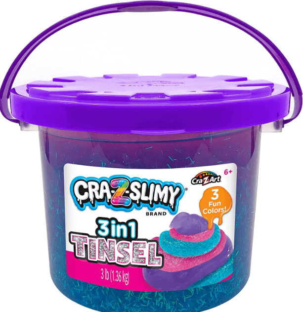 Cra - Z - Slimy Tricolor Tinsel Bucket CA - 60005 - Colorland Toys