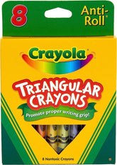 Crayola Anti - Roll Non - Toxic Triangular Crayon 8ct 52 - 4008 - Colorland Toys