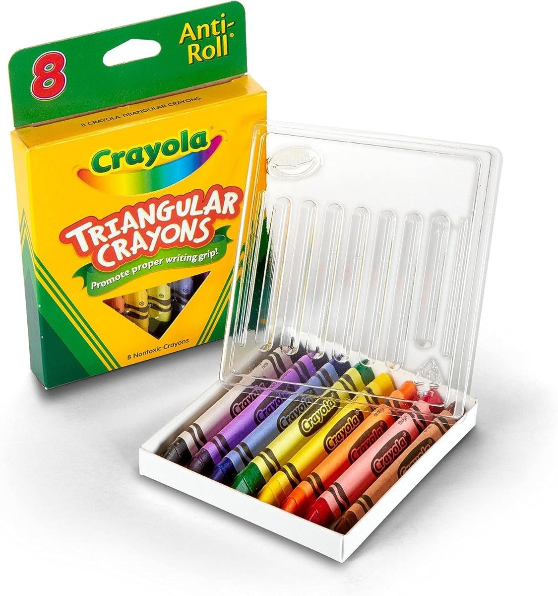 Crayola Anti - Roll Non - Toxic Triangular Crayon 8ct 52 - 4008 - Colorland Toys