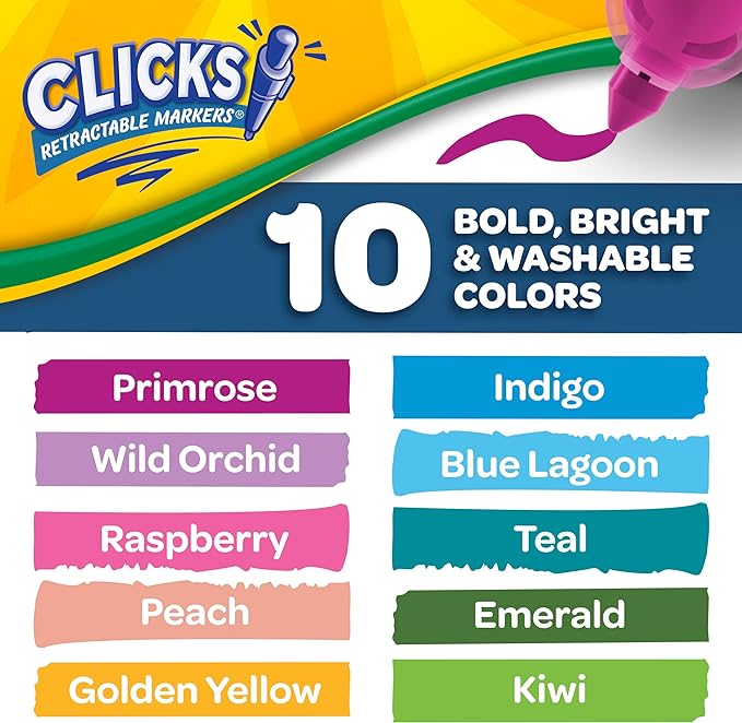 Crayola Clicks Retractable Markers - Bold Marker Point CY58 - 8373 - Colorland Toys