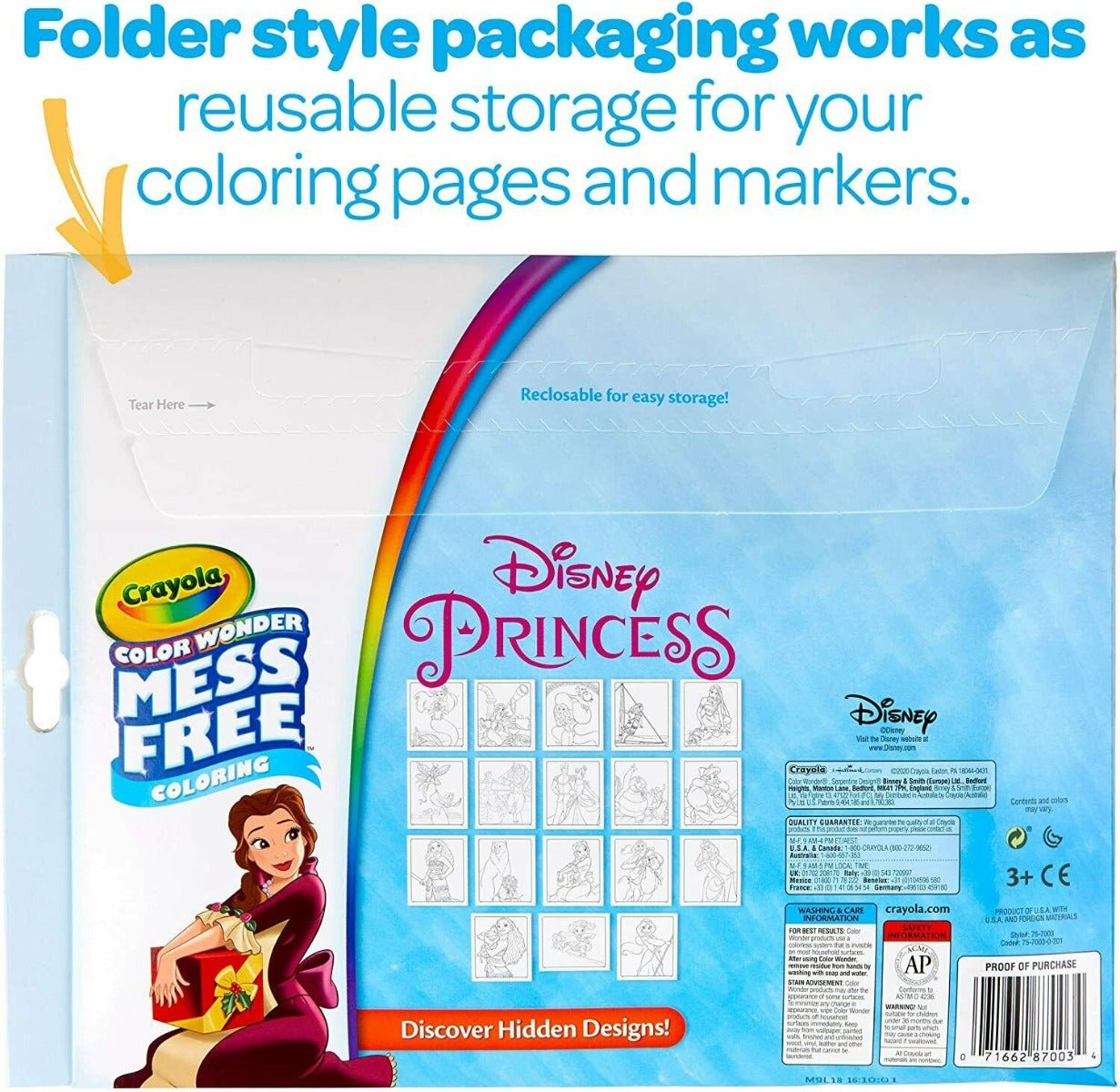 Crayola Color Wonder Coloring Pad & Markers Disney Princess CY75 - 7003 - Colorland Toys