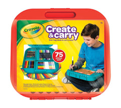 Crayola Create & Carry 2 - in - 1 Lap Desk & Carry Case 75pcs Set - Colorland Toys