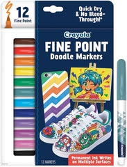 Crayola Doodle & Draw Fine Point Doodle Markers 12ct CY58 - 8312 - Colorland Toys