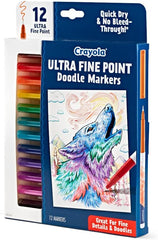 Crayola Doodle & Draw Ultra Fine Point Doodle Marker 12ct CY58 - 8313 - Colorland Toys