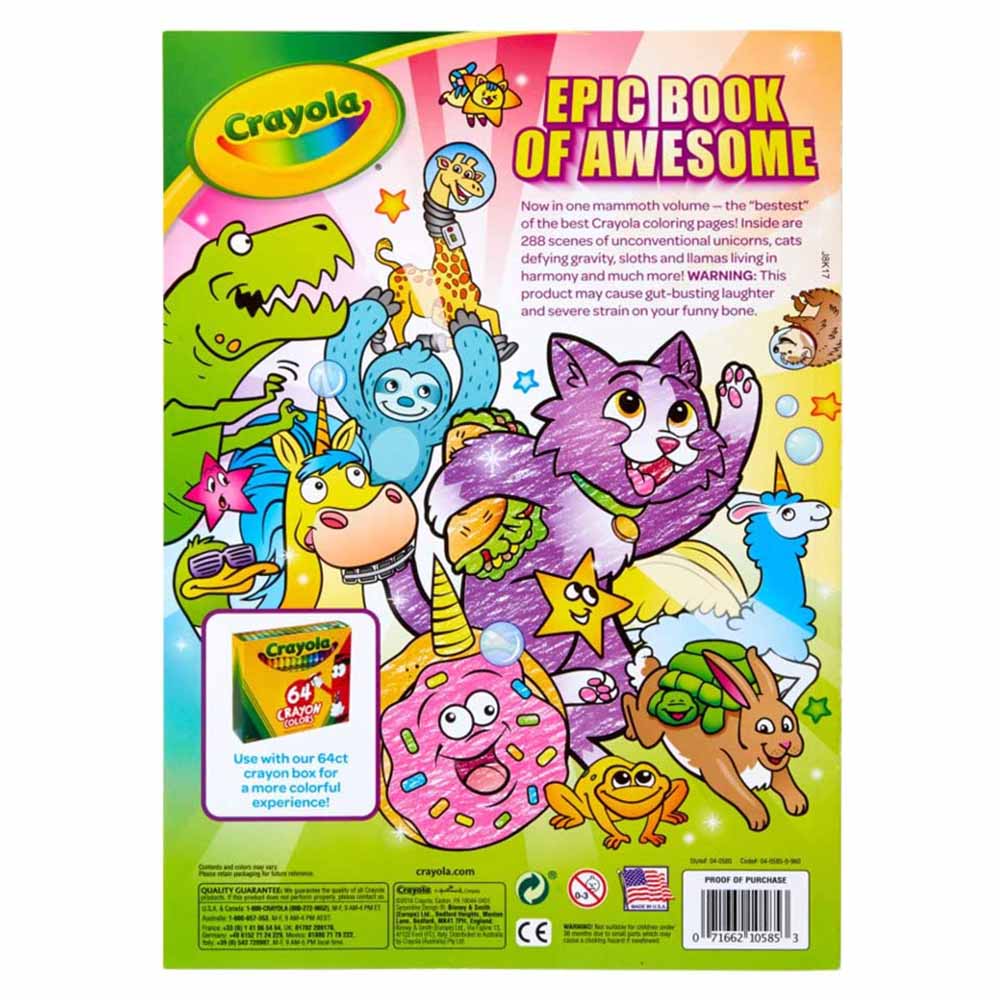 Crayola Epic Book of Awesome Colouring Book 288 pages 04 - 0585 - Colorland Toys