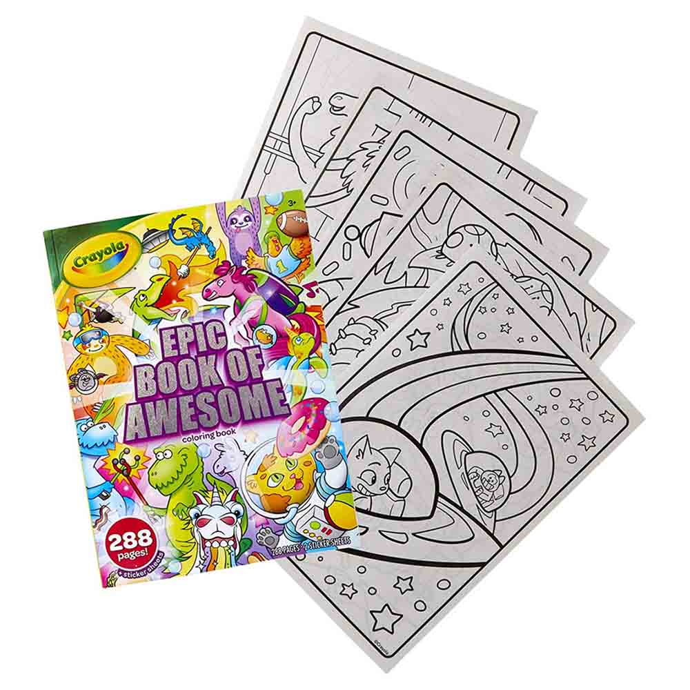 Crayola Epic Book of Awesome Colouring Book 288 pages 04 - 0585 - Colorland Toys