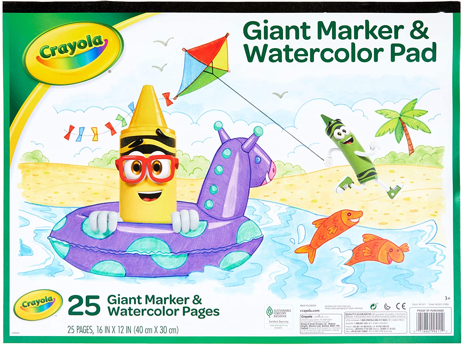 Crayola Giant Marker & Watercolor Pad 99 - 3411 - Colorland Toys