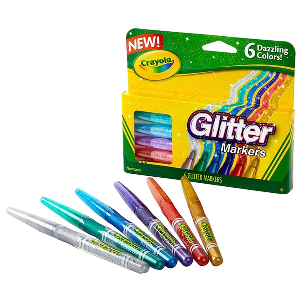 Crayola Glitter Markers Dazzling Colors 6ct CY58 - 8629 - Colorland Toys