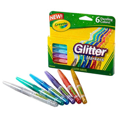 Crayola Glitter Markers Dazzling Colors 6ct CY58 - 8629 - Colorland Toys