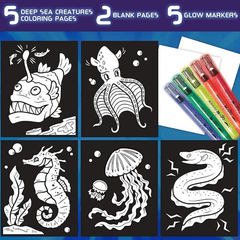 Crayola Glow Fusion Marker Coloring Set - Deep Sea Creatures CY74 - 7493 - Colorland Toys