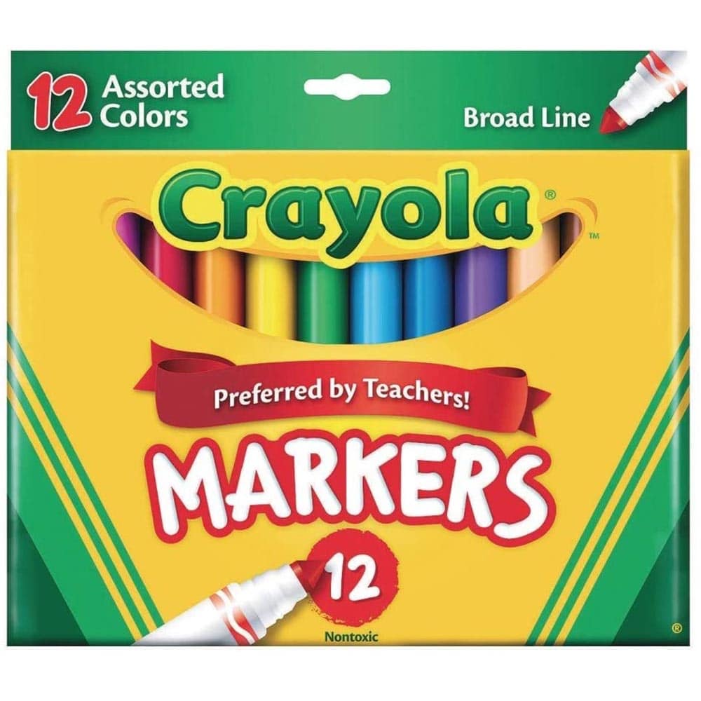 Crayola Non - Washable Markers Broad Point 12ct 58 - 7712 - Colorland Toys