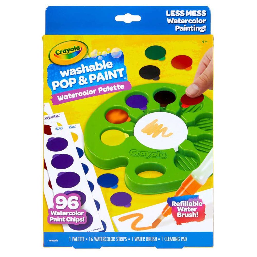 Crayola Pop & Paint Washable Watercolor Palette 96ct CY53 - 0505 - Colorland Toys
