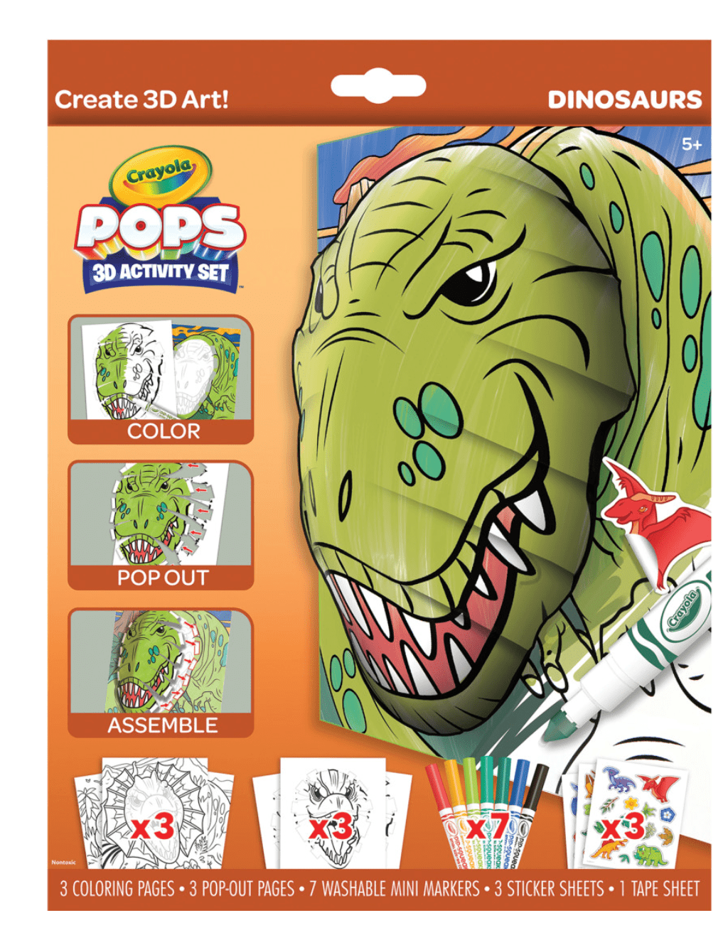 Crayola Pops 3D Activity Set - Dinosaur - Colorland Toys