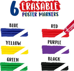 Crayola Project Erasable Poster Markers 6ct CY58 - 8371 - Colorland Toys