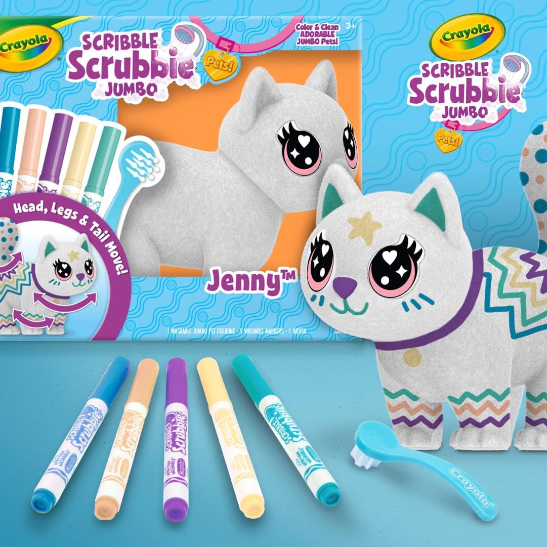 Crayola Scribble Scrubbie Poseable Jumbo Cat CY74-7703 - Colorland Toys