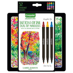 Crayola Signature Sketch & Detail Dual - tip Markers 16ct CY58 - 6511 - Colorland Toys