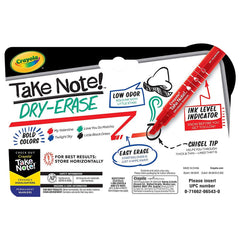 Crayola Take Note 4ct Whiteboard Markers Chisel Tip CY58 - 6543 - Colorland Toys