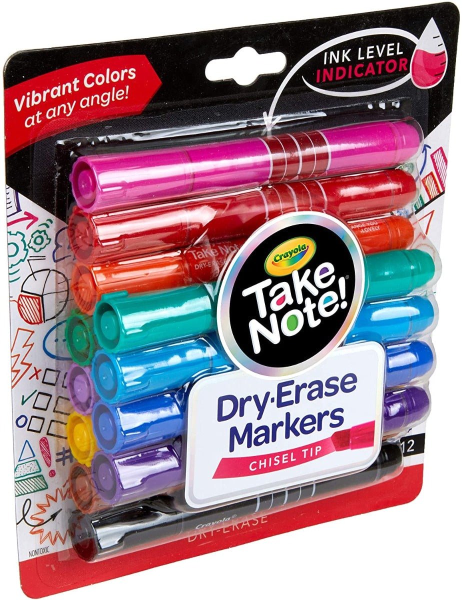 Crayola Take Note Chise Tip Whiteboard Markers 12 Pack CY58 - 6545 - Colorland Toys