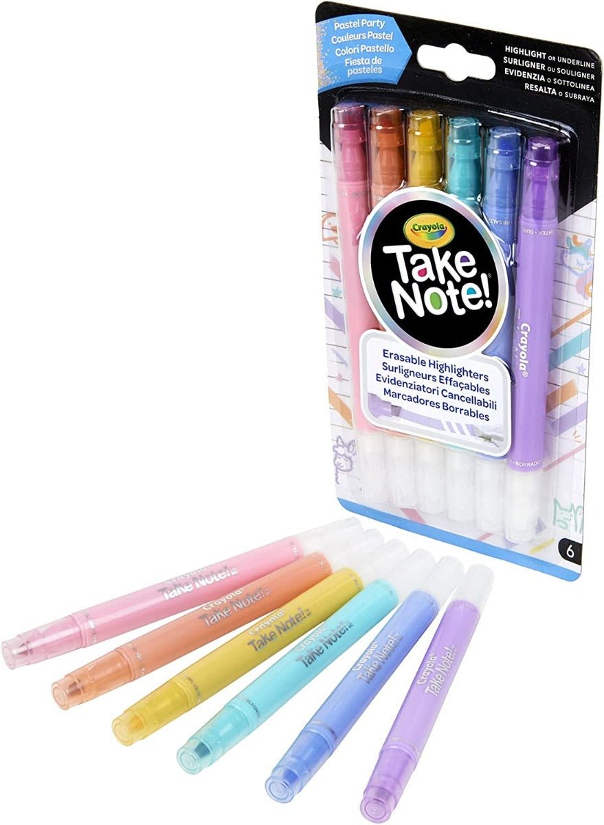 Crayola Take Note! Erasable Highlighters Pastel Party CY58 - 6556 - Colorland Toys