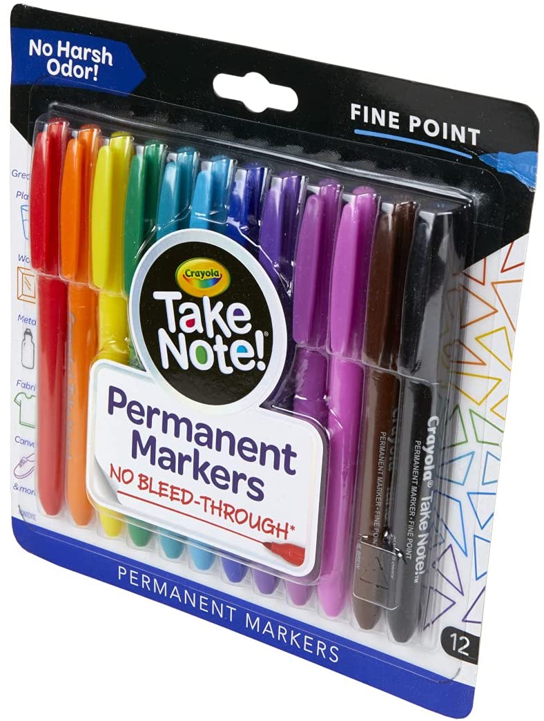 Crayola Take Note Permanent Markers 12ct 58 - 6426 - Colorland Toys