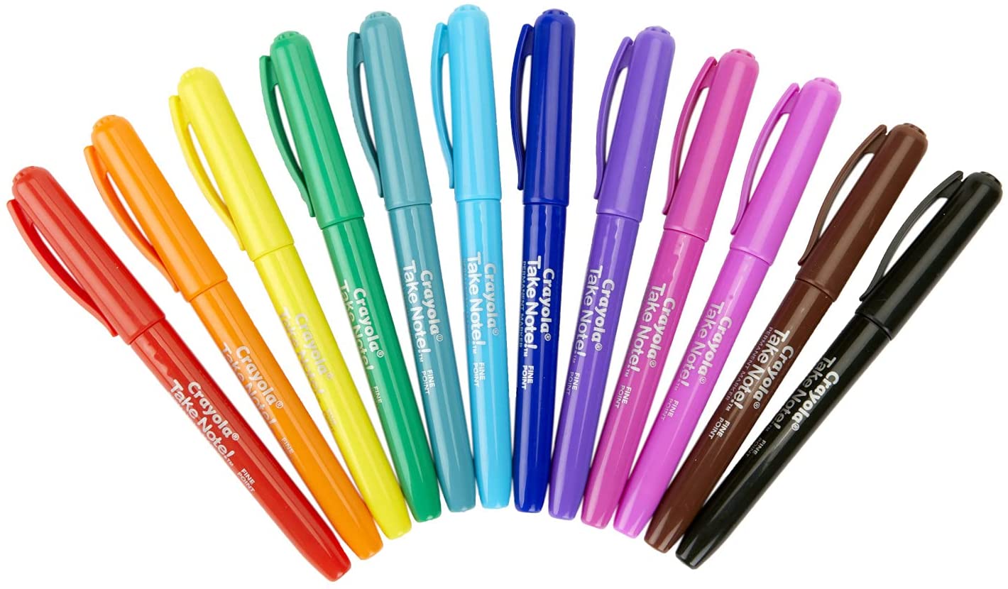 Crayola Take Note Permanent Markers 12ct 58 - 6426 - Colorland Toys
