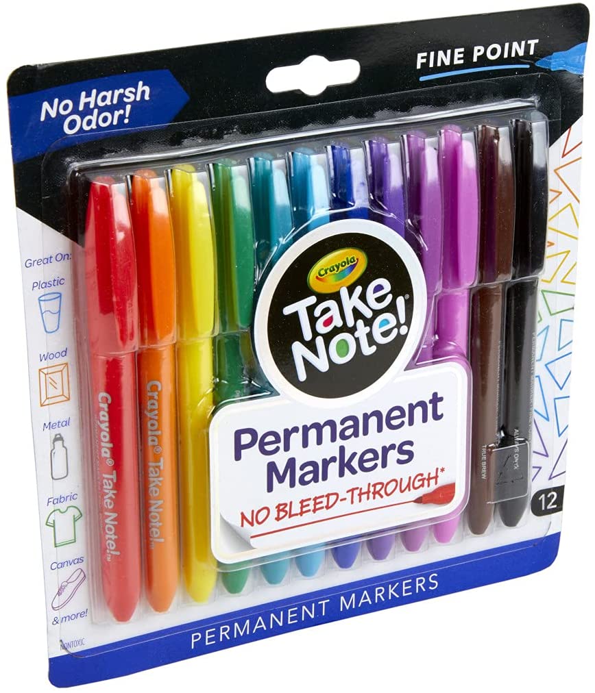 Crayola Take Note Permanent Markers 12ct 58 - 6426 - Colorland Toys