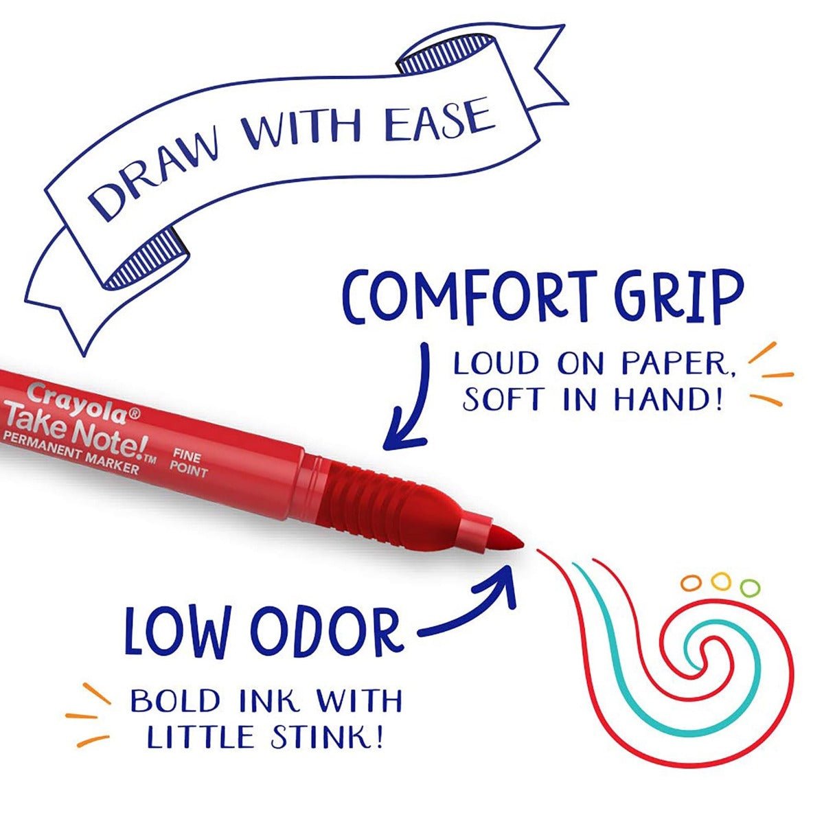 Crayola Take Note Permanent Markers Fine Point 58 - 6539 - Colorland Toys