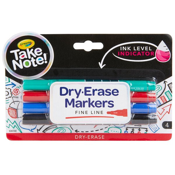 Crayola Take Note! Whiteboard Markers Fine Line 58 - 6541 - Colorland Toys