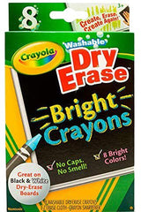 Crayola Washable Dry - Erase Large Bright Crayons 8ct 98 - 5202 - Colorland Toys