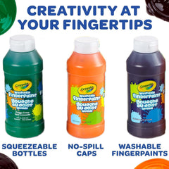 Crayola Washable Fingerpaint Bright Colors 8oz 3ct 55 - 1311 - Colorland Toys