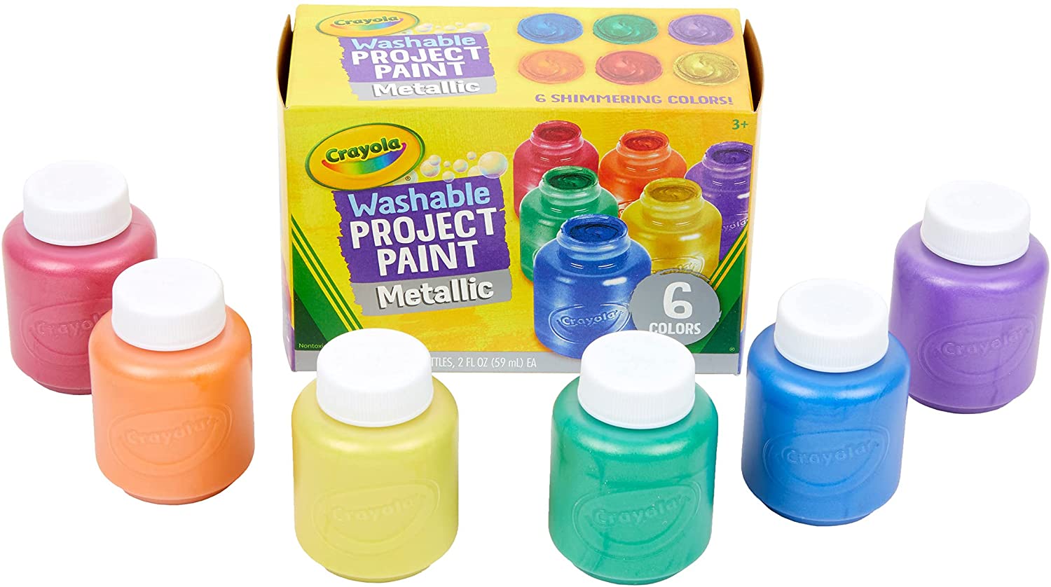Crayola Washable Kids Paint Metallic 2oz 6ct 54 - 5000 - Colorland Toys