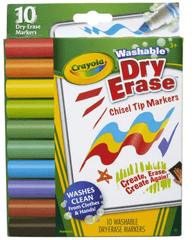 Crayola Wedge Tip Dry - Erase Washable Markers 10ct CY58 - 7733 - Colorland Toys