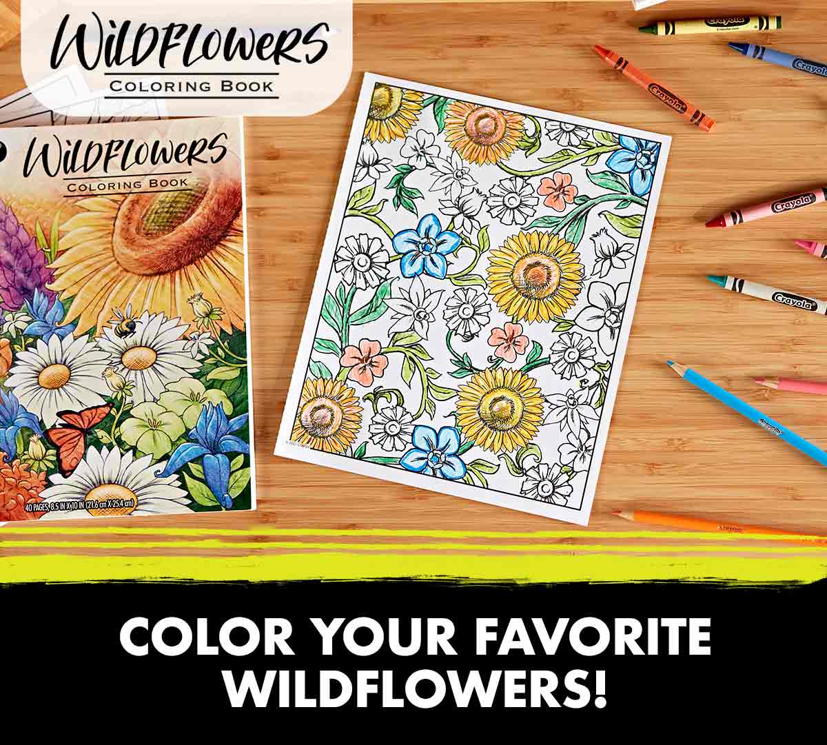 Crayola Wildflower Adult Coloring Book 40pages CY04 - 1135 - Colorland Toys