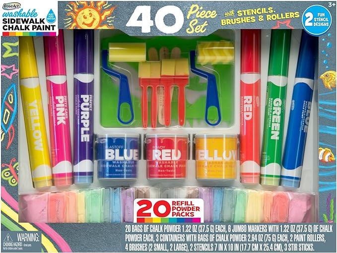 CrazArt Roseart Washable Sidewalk Chalk CA-DYD47-9993