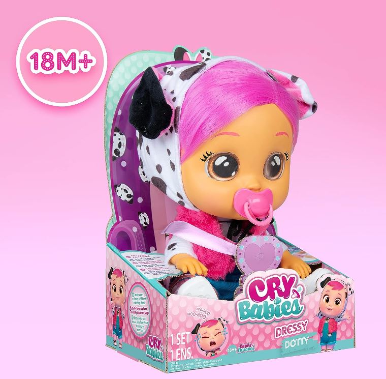 Cry Babies Dress Dotty 12inch - Colorland Toys