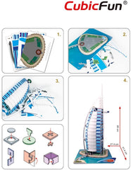 CubicFun Burj Al Arab 3D Puzzle Set 101 Pieces MC101H - Colorland Toys