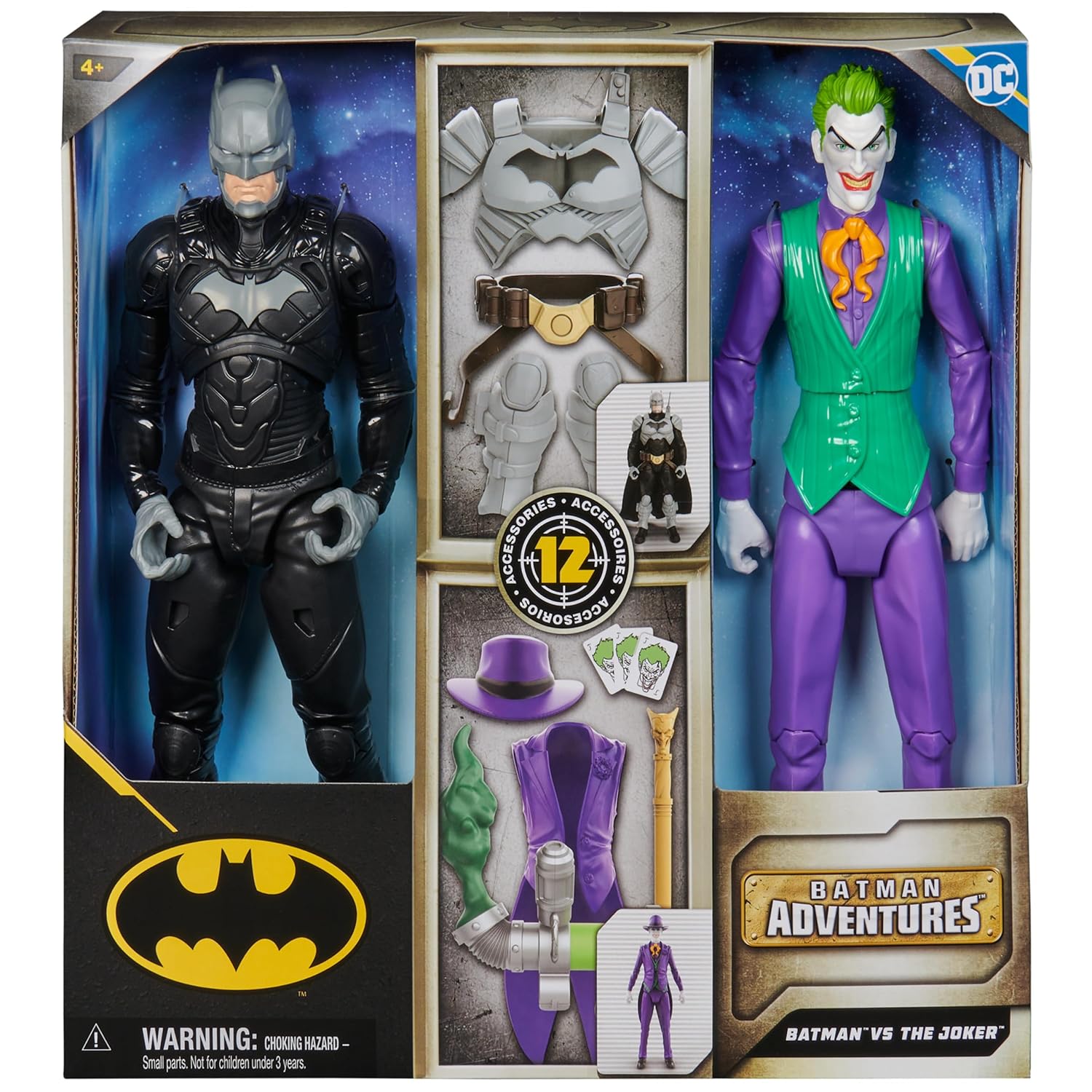 DC Batman Adventures — Batman vs The Joker 2-Figure Set with 12 Armour Accessories - Colorland Toys