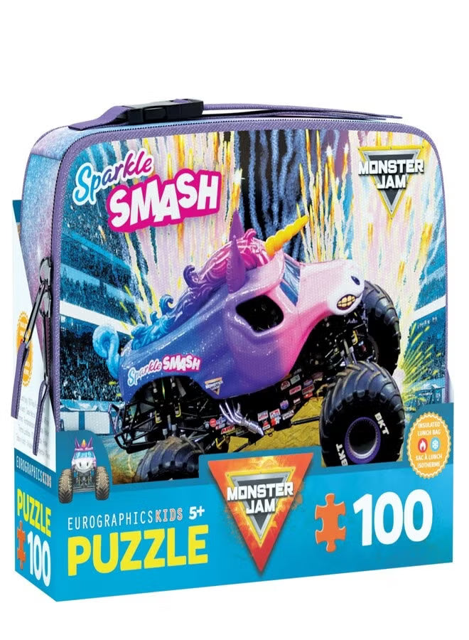 Eurographics Puzzle 100-Pcs In Lunch Bag - Monster Jam Sparkle Smash 9100-5947 - Colorland Toys