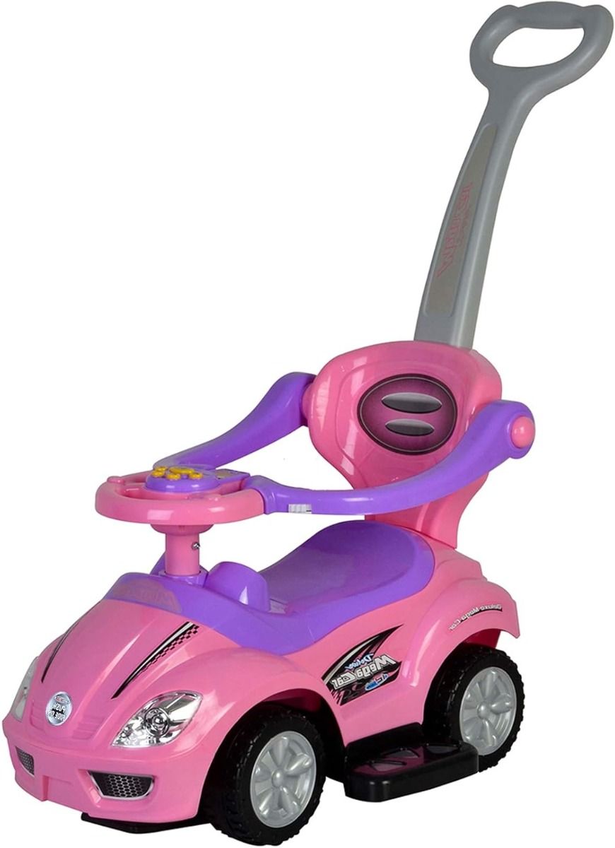 Deluxe Mega Car 3 in 1 Ride On Pink 382C - Colorland Toys