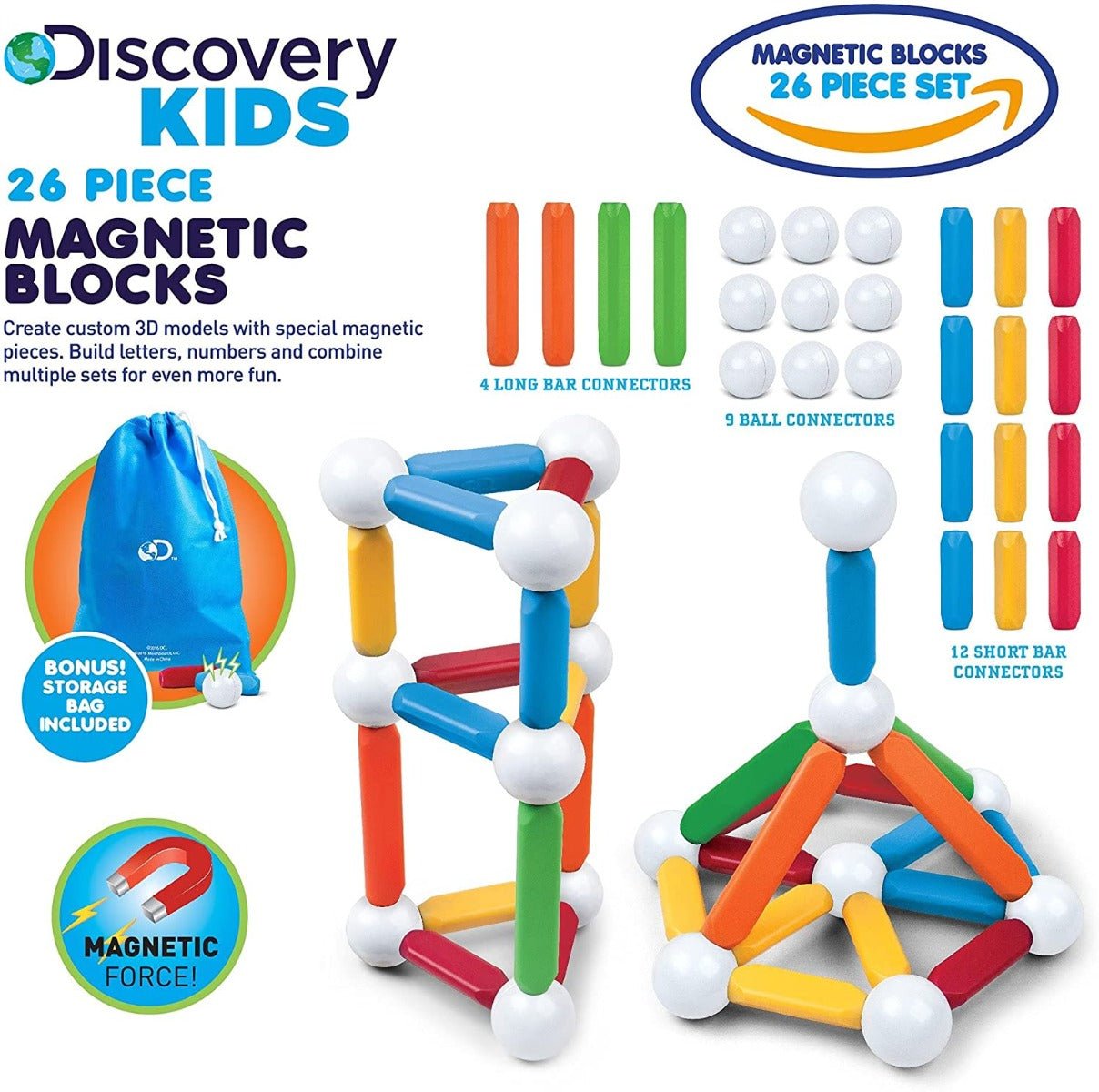 Discovery Magnetic Building Blocks 6000660 - Colorland Toys