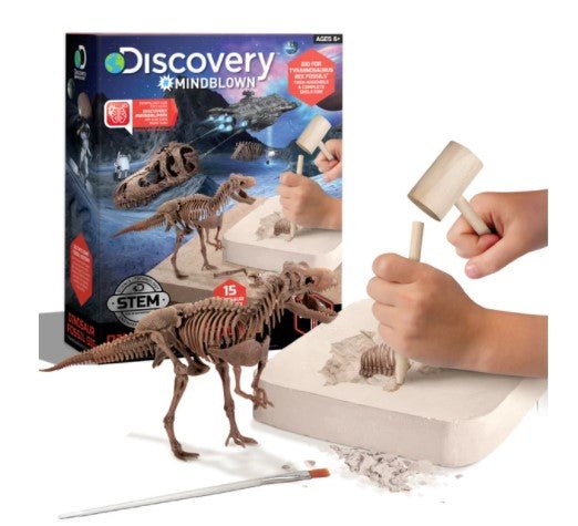Discovery Mindblown T - Rex Dinosaur Excavation Kit Skeleton 10 - Piece 3D Puzzle 1423004871 - Colorland Toys