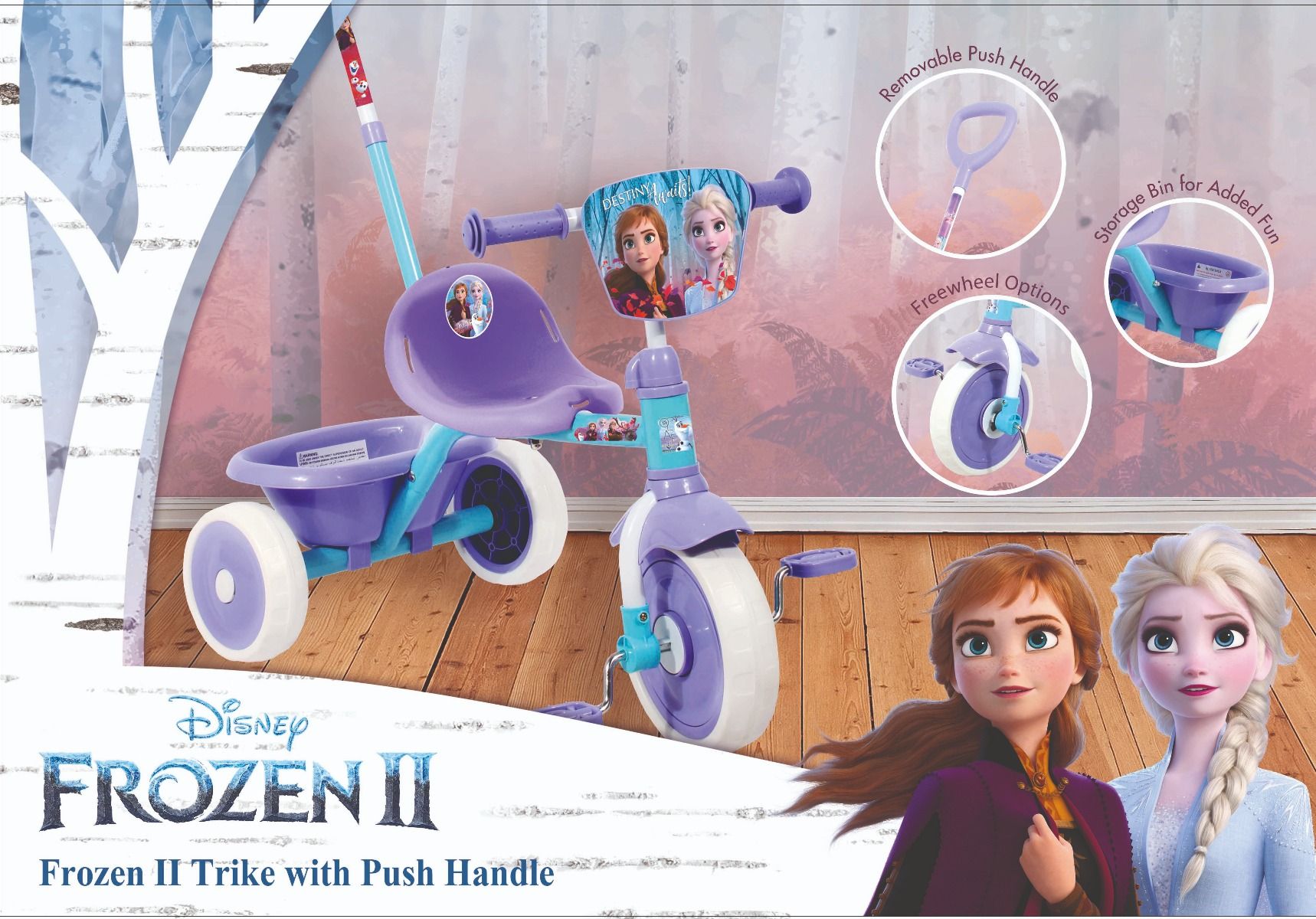 Disney Frozen Tricycle with Handle TRI-7161FRO - Colorland Toys