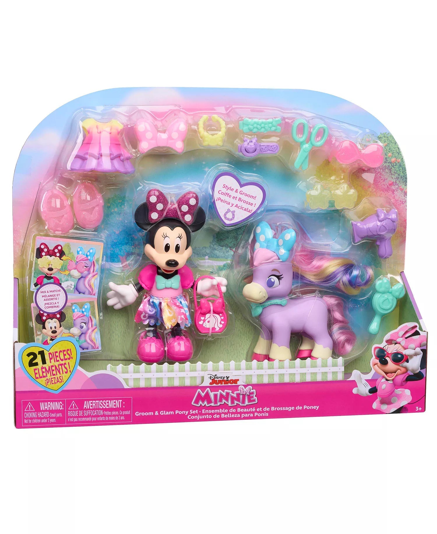 Disney Junior Minnie Mouse Groom & Glam Pony Set 88239 - Colorland Toys