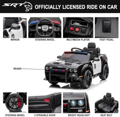 Dodge Challenger SRT Police Car 12V/2M Black BDM0955G - Colorland Toys