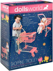 Dolls World Shopping Trolley With Basket And Baby Seat For Dolls 22inch 78710 - Colorland Toys