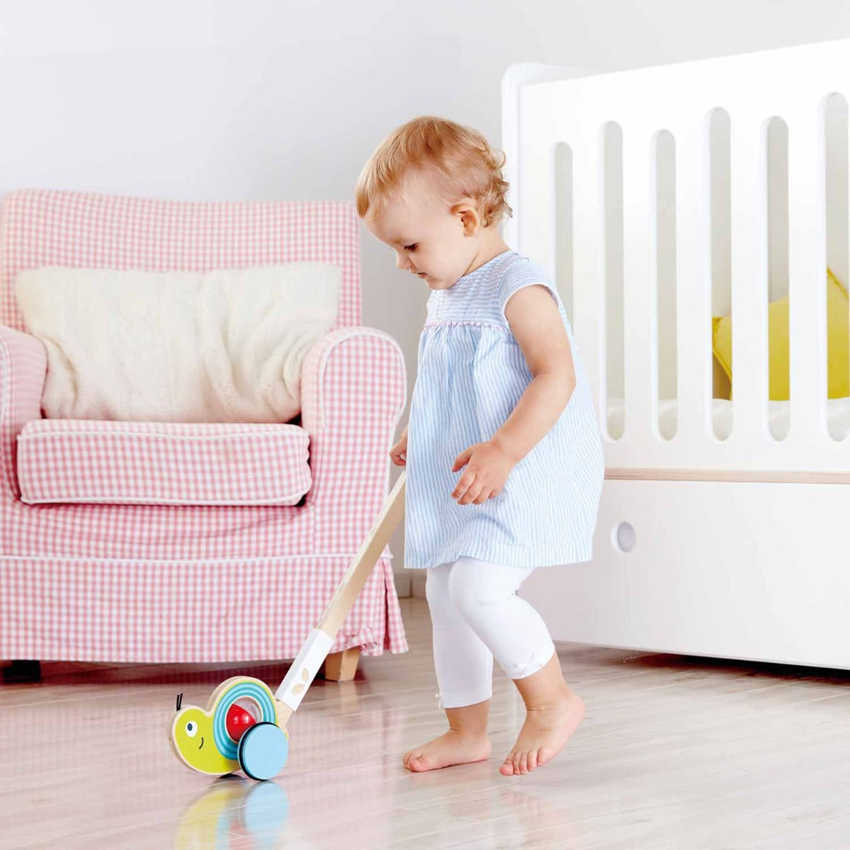 Hape Snail Themed Push Pal Baby Toy - Colorland Toys